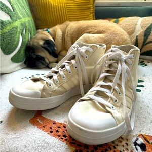 pastel yellow hightop sneakers